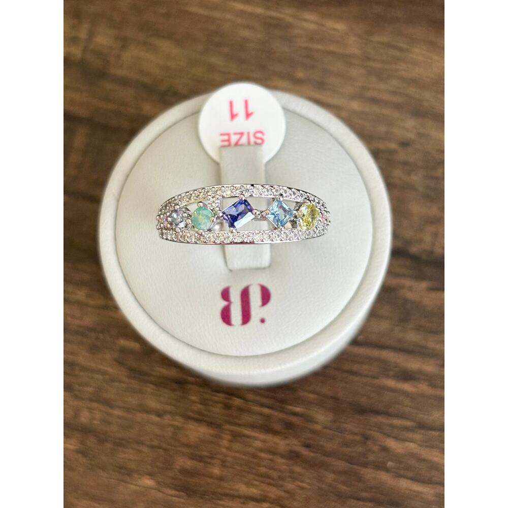 Bomb Party RBP7592 The Lainey Ring Array of Multi Color Cubic Zirconia Size 11